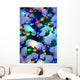 Close Up Of A Multi-Colored Christmas Tree Lit At Dusk Outside Wall Mural