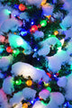 Close Up Of A Multi-Colored Christmas Tree Lit At Dusk Outside Wall Mural