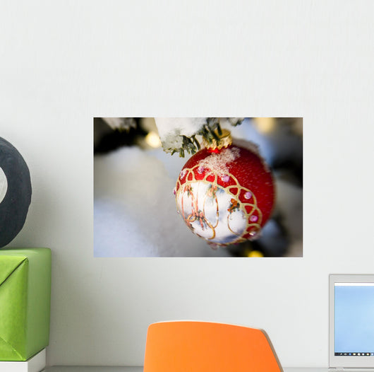 Up Christmas Ornament Hanging Wall Mural