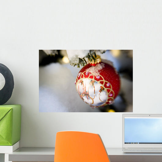Up Christmas Ornament Hanging Wall Mural