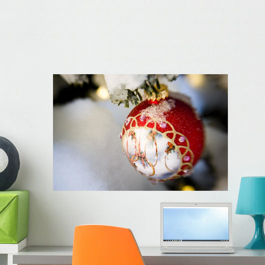 Up Christmas Ornament Hanging Wall Mural