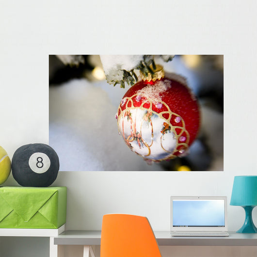 Up Christmas Ornament Hanging Wall Mural