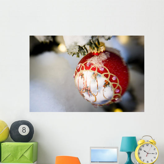 Up Christmas Ornament Hanging Wall Mural