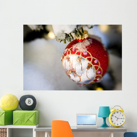 Up Christmas Ornament Hanging Wall Mural