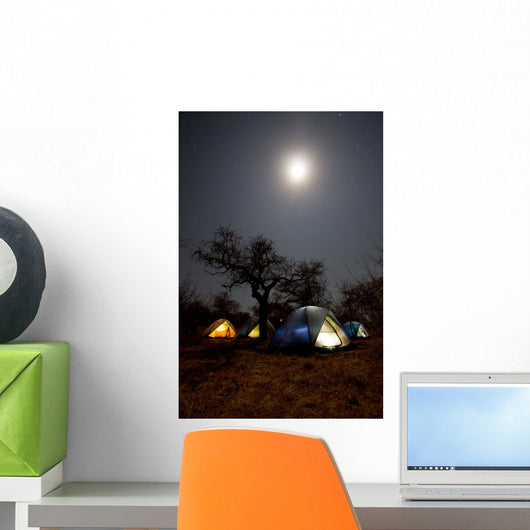 Safari Sleeping Tents Bush Wall Mural