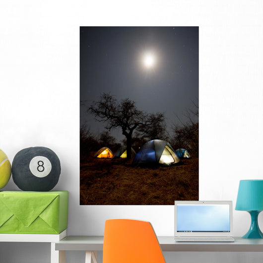 Safari Sleeping Tents Bush Wall Mural