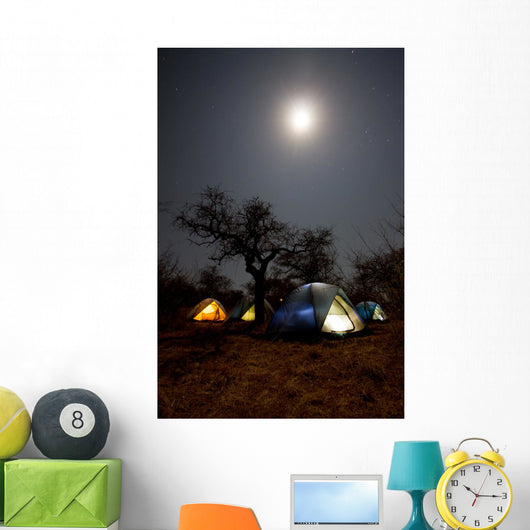 Safari Sleeping Tents Bush Wall Mural
