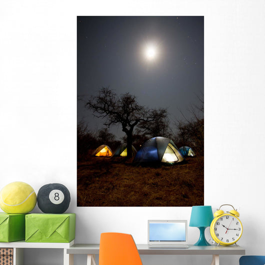 Safari Sleeping Tents Bush Wall Mural