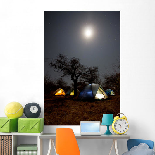 Safari Sleeping Tents Bush Wall Mural