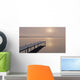 A Foggy Sunrise Over A Dock In Lake Whatcom During Winter Wall Mural