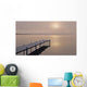A Foggy Sunrise Over A Dock In Lake Whatcom During Winter Wall Mural