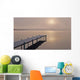 A Foggy Sunrise Over A Dock In Lake Whatcom During Winter Wall Mural