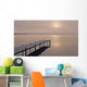 A Foggy Sunrise Over A Dock In Lake Whatcom During Winter Wall Mural