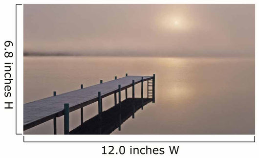 A Foggy Sunrise Over A Dock In Lake Whatcom During Winter Wall Mural