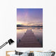 Footprints Leading Down A Frost Coverd Dock At Sunrise Wall Mural
