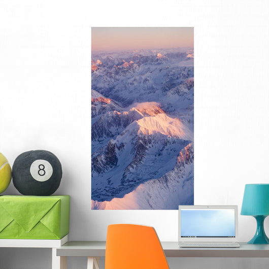 Aerial Chugach Mountain Range Wall Decal 2