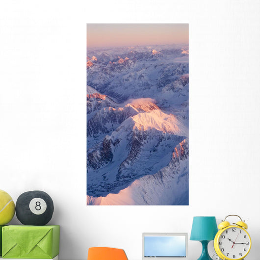 Aerial Chugach Mountain Range Wall Decal 2