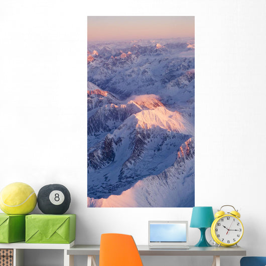 Aerial Chugach Mountain Range Wall Decal 2