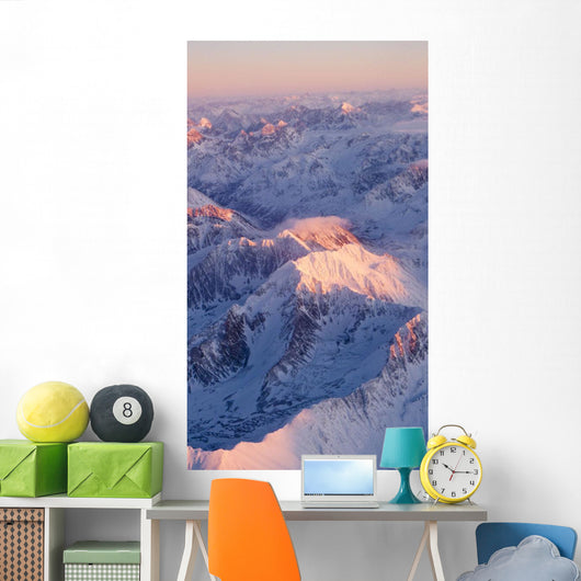 Aerial Chugach Mountain Range Wall Decal 2