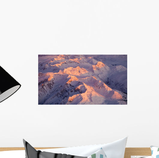 Aerial Chugach Mountain Range Wall Decal 1