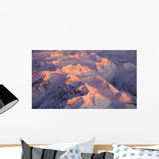 Aerial Chugach Mountain Range Wall Decal 1