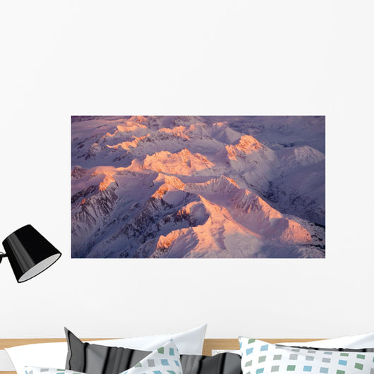 Aerial Chugach Mountain Range Wall Decal 1