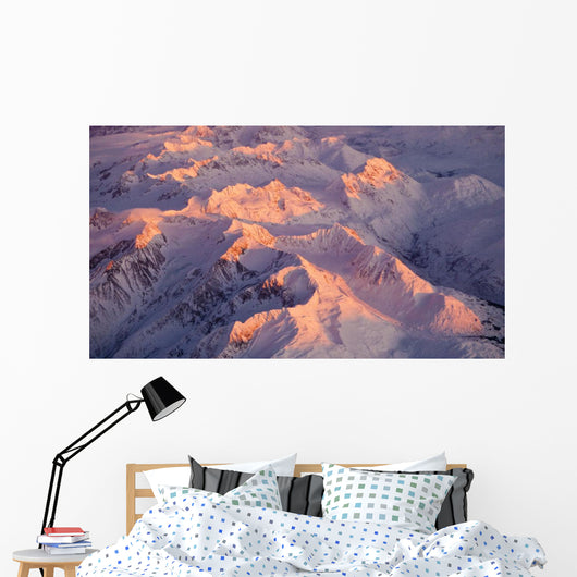 Aerial Chugach Mountain Range Wall Decal 1