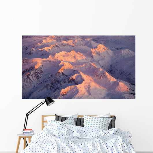 Aerial Chugach Mountain Range Wall Decal 1
