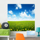 field of spring flowers and perfect sky Wall Mural