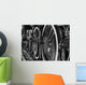 Train Wheels in Black and White Wall Mural
