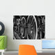 Train Wheels in Black and White Wall Mural