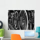 Train Wheels in Black and White Wall Mural