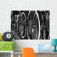 Train Wheels in Black and White Wall Mural