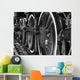 Train Wheels in Black and White Wall Mural