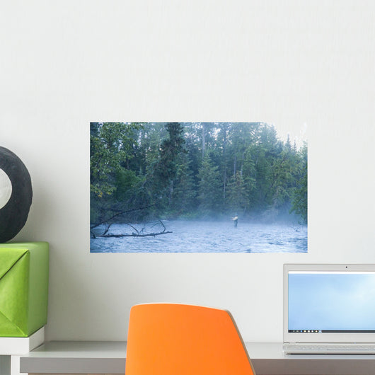 Fly Fisherman Fights Dolly Wall Decal