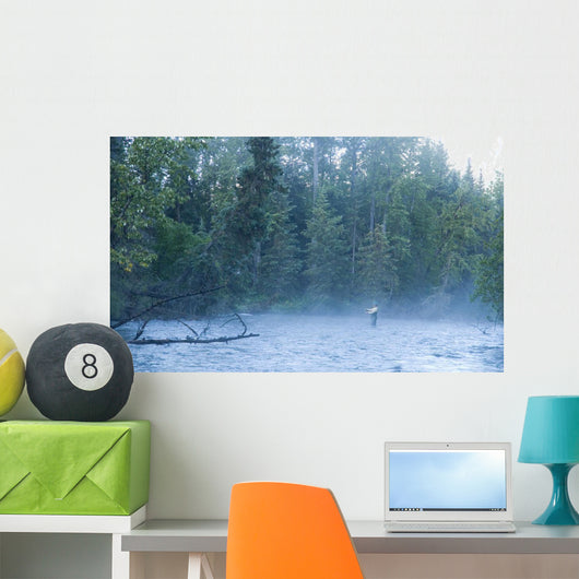 Fly Fisherman Fights Dolly Wall Decal