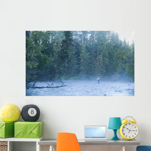 Fly Fisherman Fights Dolly Wall Decal