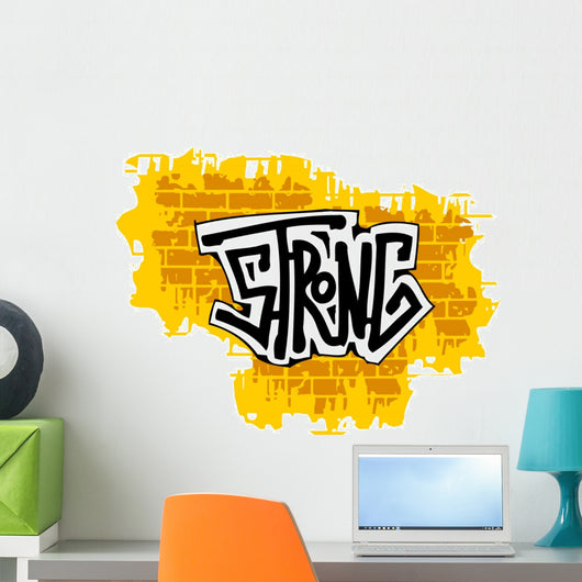 Strong Graffiti Brick Wall Decal
