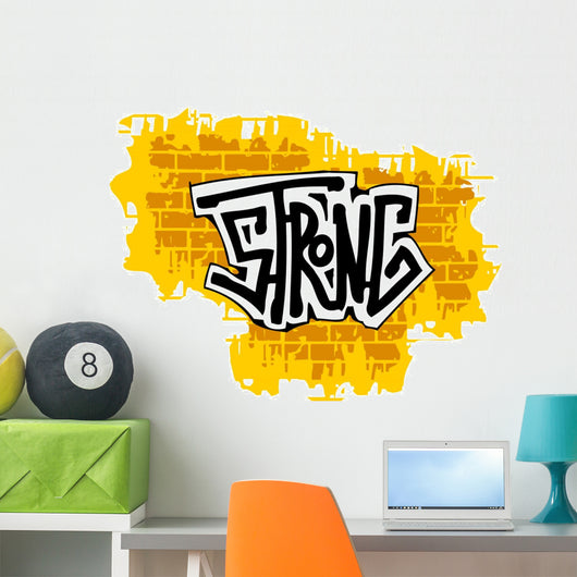 Strong Graffiti Brick Wall Decal