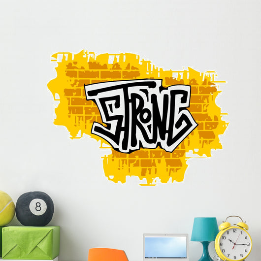 Strong Graffiti Brick Wall Decal