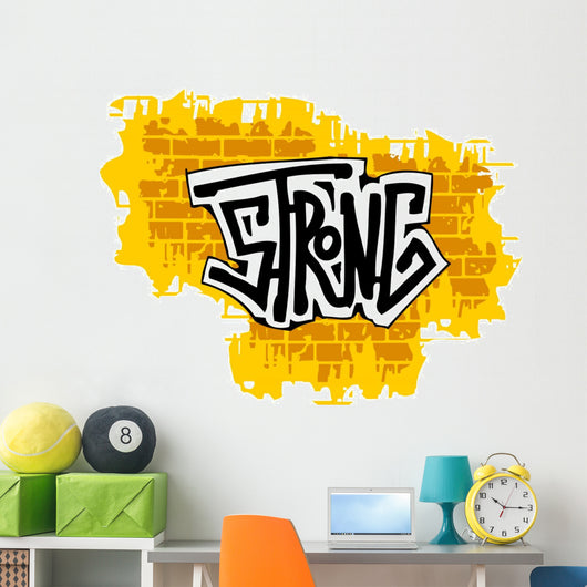 Strong Graffiti Brick Wall Decal