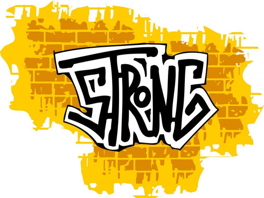 Strong Graffiti Brick Wall Decal