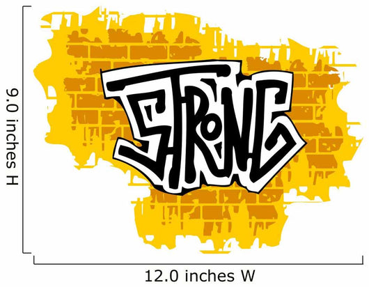 Strong Graffiti Brick Wall Decal