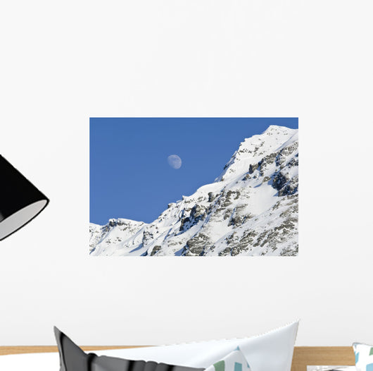 Moon Rising over Snow Wall Decal