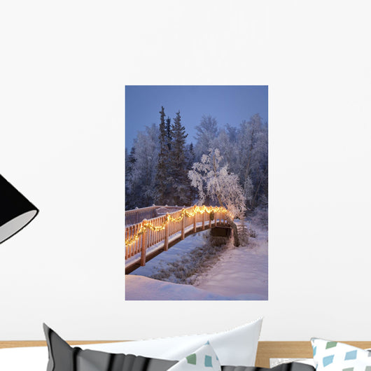 Bridge Decorated with Christmas Wall Decal Design 2