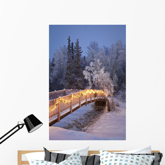 Bridge Decorated with Christmas Wall Decal Design 2