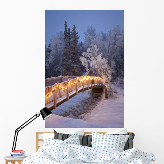 Bridge Decorated with Christmas Wall Decal Design 2