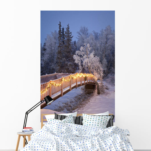 Bridge Decorated with Christmas Wall Decal Design 2