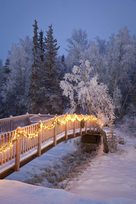 Bridge Decorated with Christmas Wall Decal Design 2