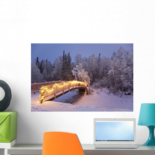 Bridge Decorated with Christmas Wall Decal Design 1